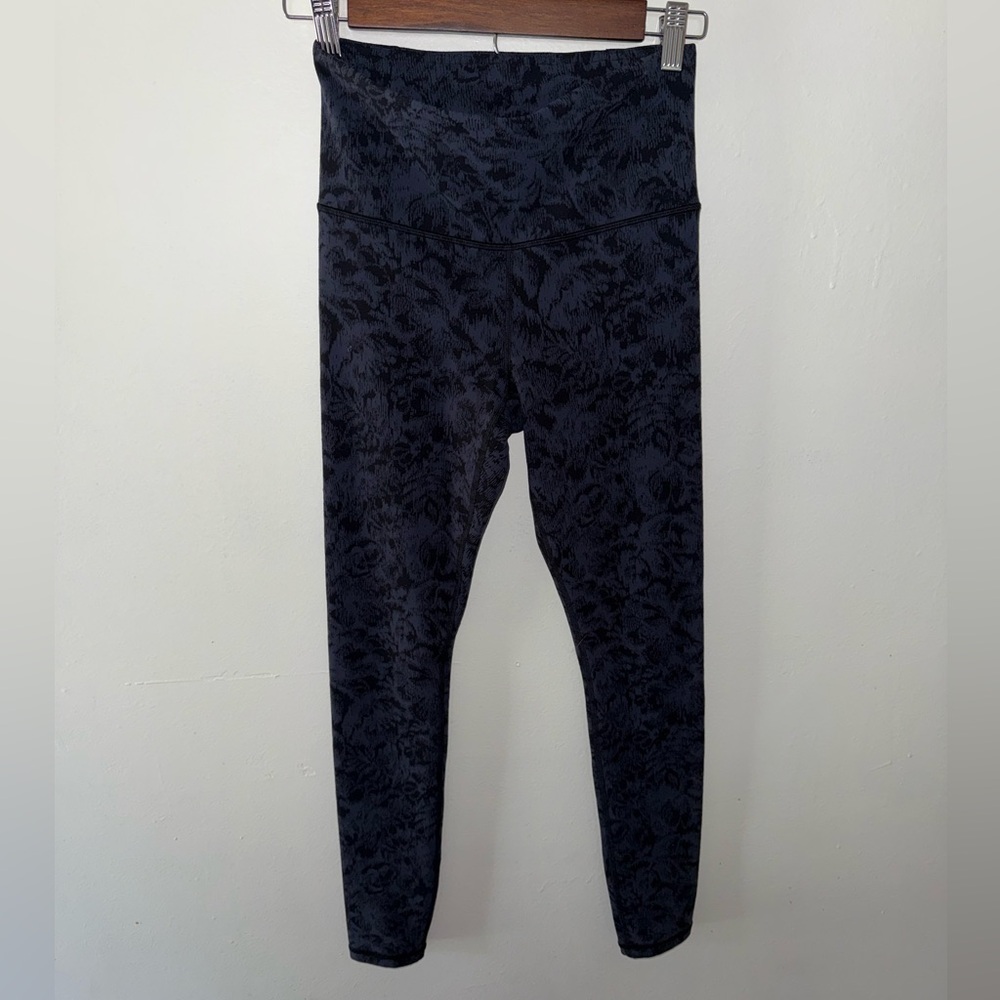 Athleta Black Textured Leggings with High-Rise Waistband